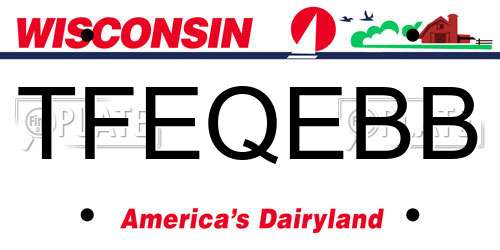 TFEQEBB Wisconsin License Plate