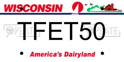 TFET50 Wisconsin License Plate