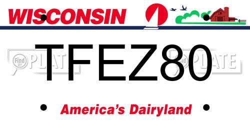 TFEZ80 Wisconsin License Plate