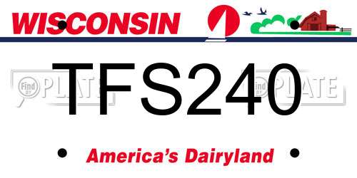 TFS240 Wisconsin License Plate