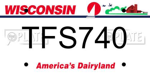 TFS740 Wisconsin License Plate