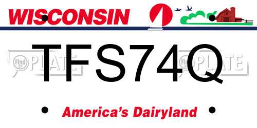 TFS74Q Wisconsin License Plate