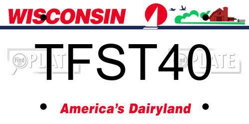 TFST40 Wisconsin License Plate