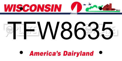 TFW8635 Wisconsin License Plate