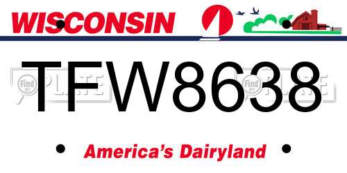 TFW8638 Wisconsin License Plate