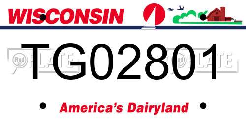 TG02801 Wisconsin License Plate