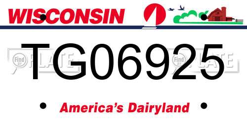 TG06925 Wisconsin License Plate