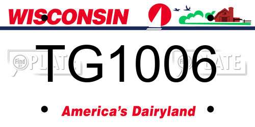 TG1006 Wisconsin License Plate