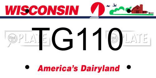 TG110 Wisconsin License Plate