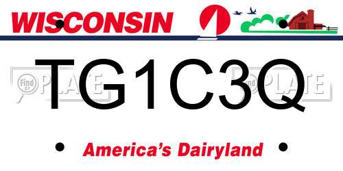 TG1C3Q Wisconsin License Plate
