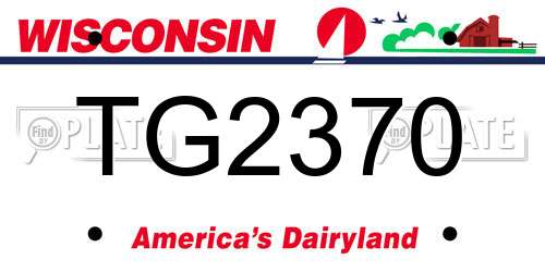 TG2370 Wisconsin License Plate