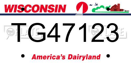 TG47123 Wisconsin License Plate