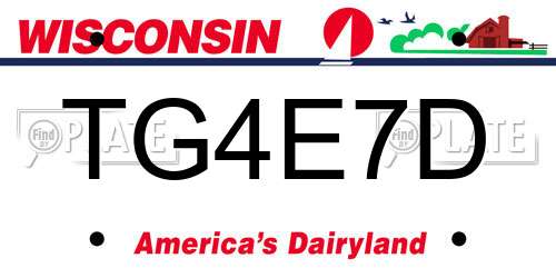 TG4E7D Wisconsin License Plate