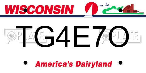 TG4E7O Wisconsin License Plate
