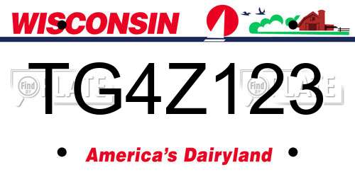 TG4Z123 Wisconsin License Plate