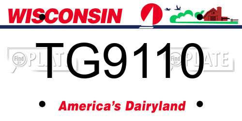 TG9110 Wisconsin License Plate