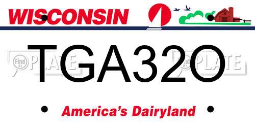 TGA32O Wisconsin License Plate