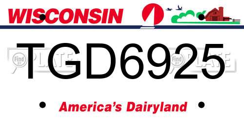 TGD6925 Wisconsin License Plate