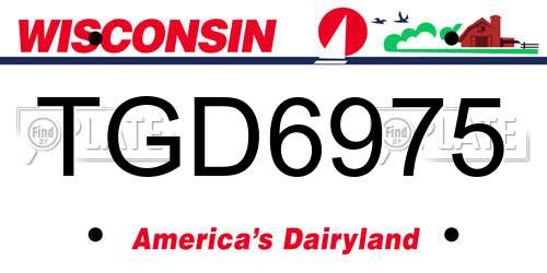 TGD6975 Wisconsin License Plate