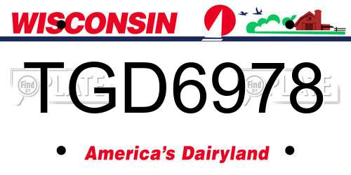 TGD6978 Wisconsin License Plate