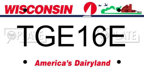 TGE16E Wisconsin License Plate