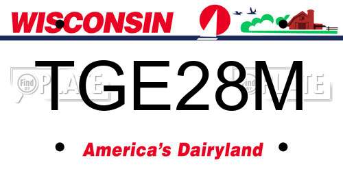 TGE28M Wisconsin License Plate