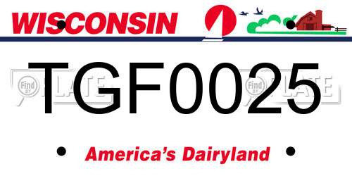 TGF0025 Wisconsin License Plate