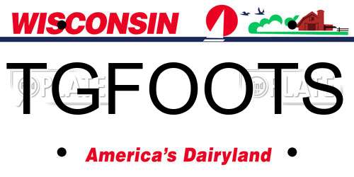 TGFOOTS Wisconsin License Plate