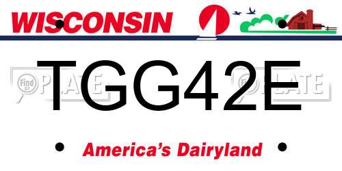 TGG42E Wisconsin License Plate