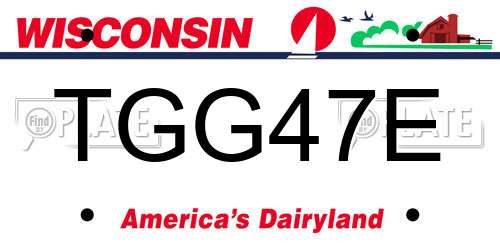 TGG47E Wisconsin License Plate