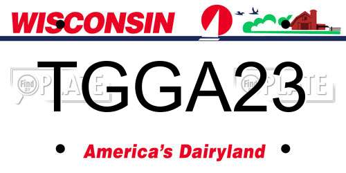 TGGA23 Wisconsin License Plate