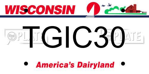 TGIC30 Wisconsin License Plate