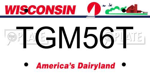 TGM56T Wisconsin License Plate