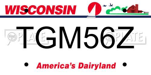 TGM56Z Wisconsin License Plate