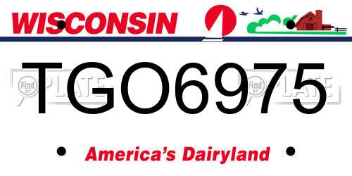 TGO6975 Wisconsin License Plate