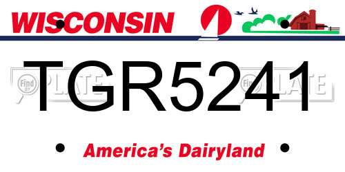 TGR5241 Wisconsin License Plate