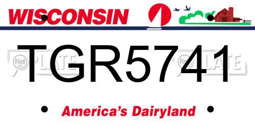 TGR5741 Wisconsin License Plate