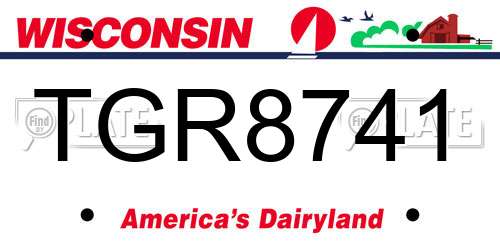 TGR8741 Wisconsin License Plate