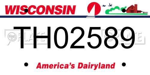 TH02589 Wisconsin License Plate