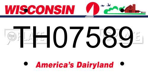 TH07589 Wisconsin License Plate