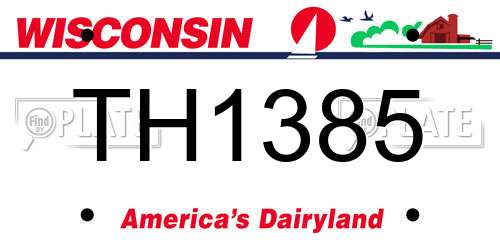 TH1385 Wisconsin License Plate