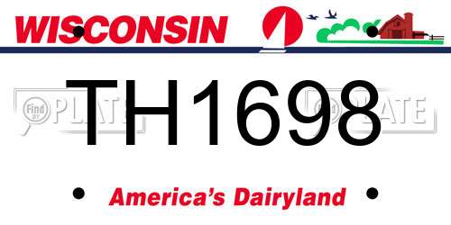 TH1698 Wisconsin License Plate