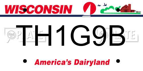 TH1G9B Wisconsin License Plate