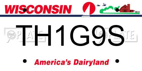 TH1G9S Wisconsin License Plate