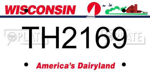 TH2169 Wisconsin License Plate