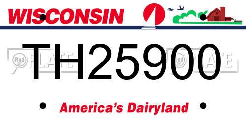 TH25900 Wisconsin License Plate