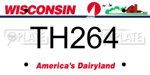 TH264 Wisconsin License Plate