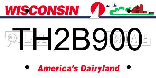 TH2B900 Wisconsin License Plate