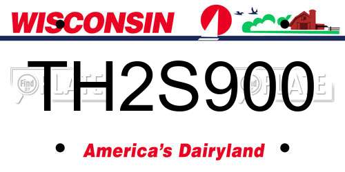TH2S900 Wisconsin License Plate