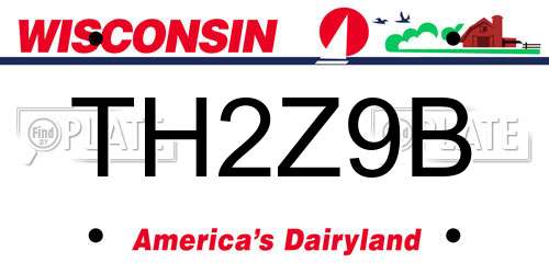 TH2Z9B Wisconsin License Plate